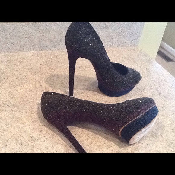 Brian Atwood platform badazz pumps DARK SPARKLE NWT SIZE 8.5 😱😱😱 - Picture 7 of 8